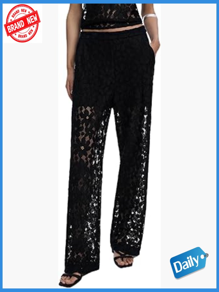 Mid Rise Straight Leg Zipper Pants - Polyester Non-Stretch Black Leggings